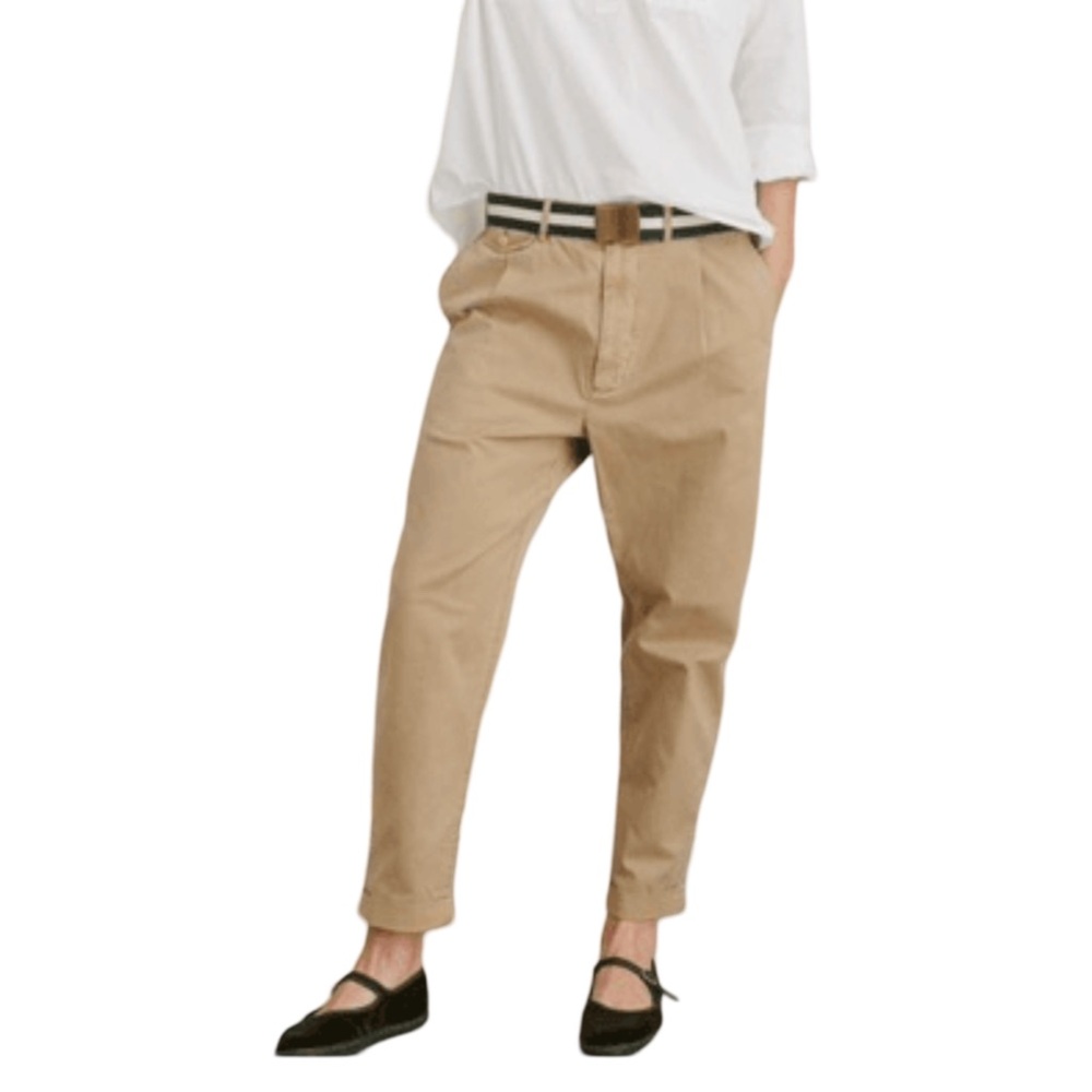 Alex Mill Standard Signature Pleated Unisex 
Pant Chino Tan Ankle Grunge Preppy